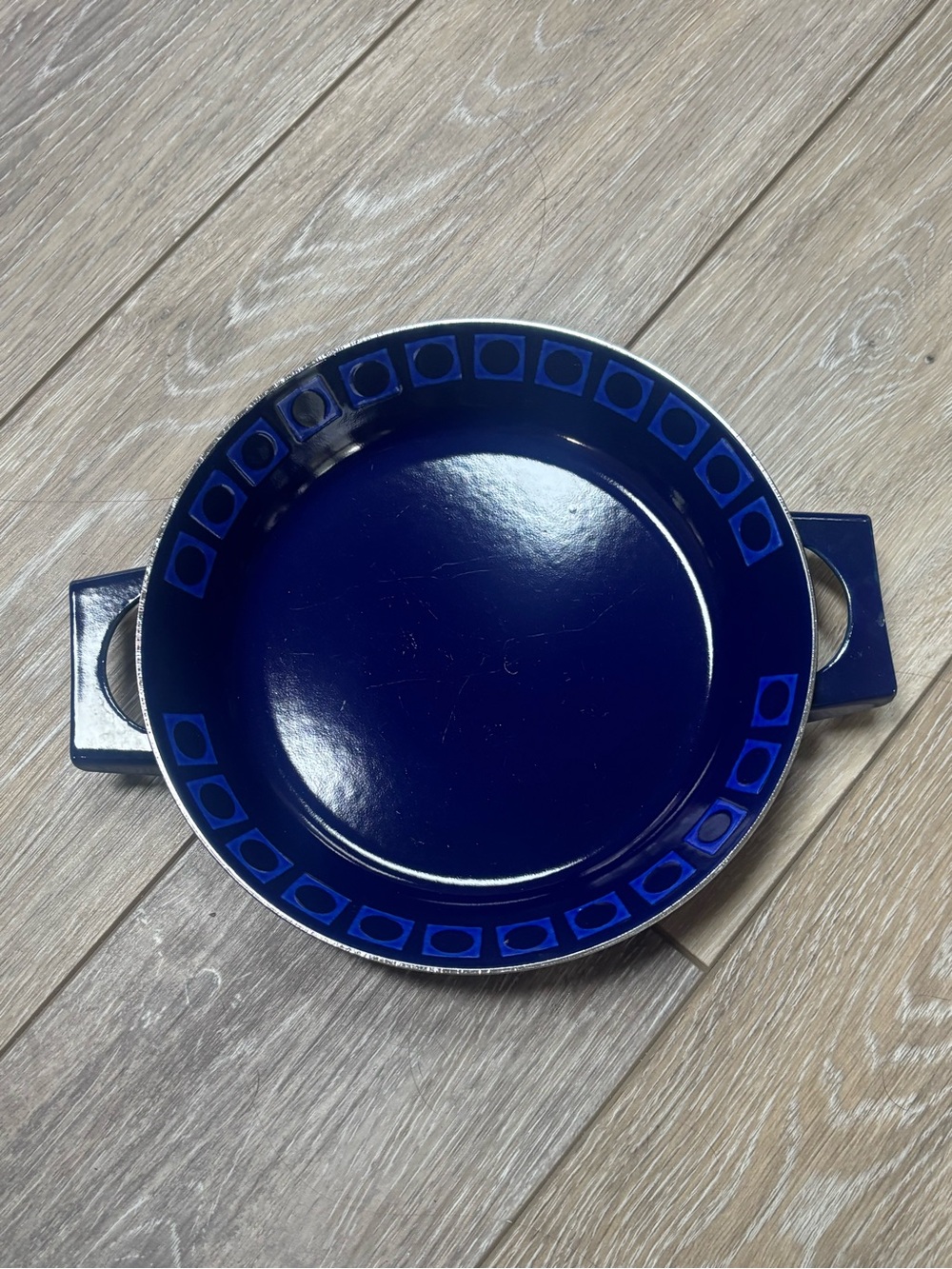 Silit MCM Enamelware Pan Blue Dansk Style 8" Scandinavian Nordic Vintage *Flaw*